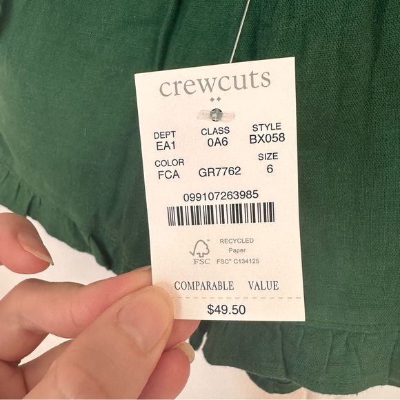 NWT J. Crew Crewcuts Green Ruffle Shorts - Picture 4 of 5